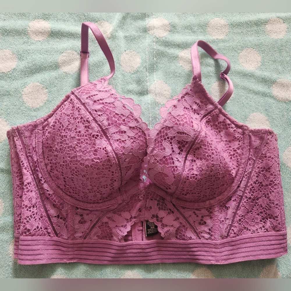 Victoria's Secret Purple Lace Plunge Brace